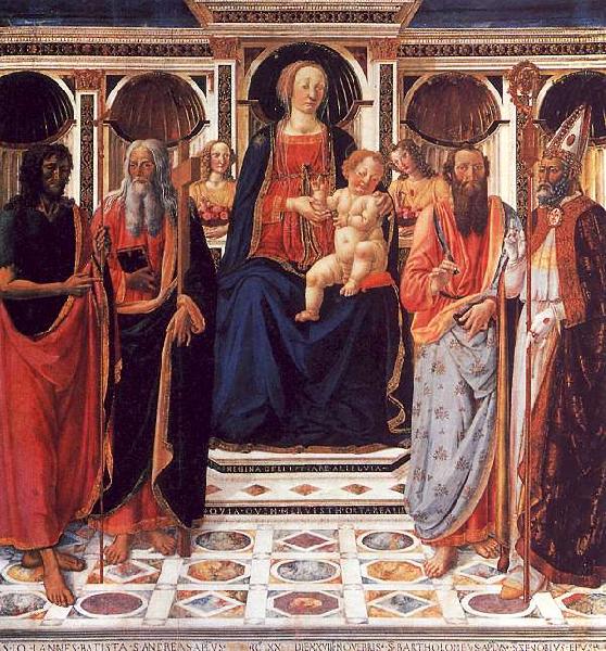 Cosimo Rosselli The Virgin and Child Enthroned with Saints France oil painting art